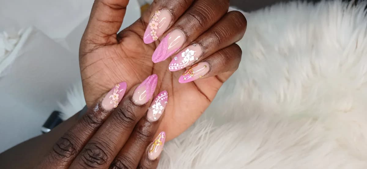 Pedicure with gel polish and foot care at Glit Nails Osu Accra
