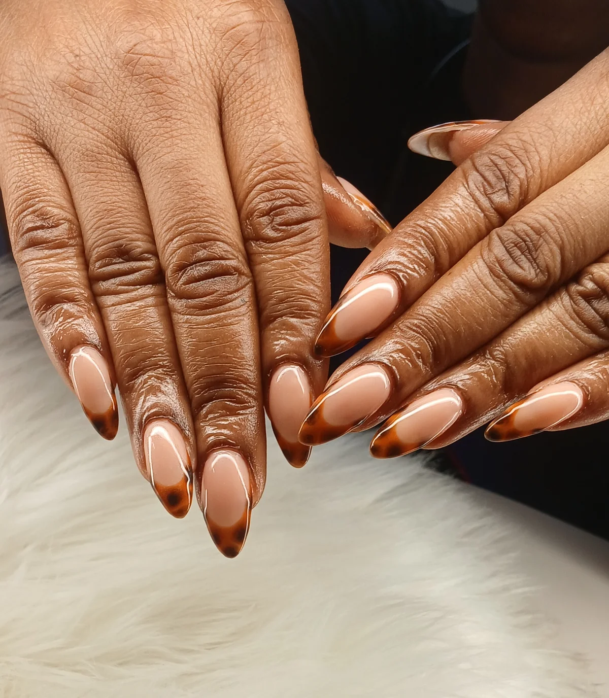 Builder Gel nails with minimalist line art at Glit Nails Accra Ghana