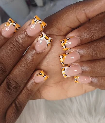 Delicate floral pedicure design